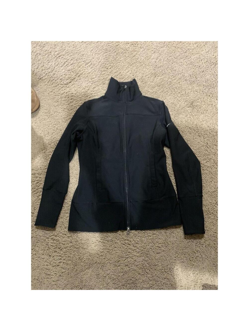 Women's NIKE full zip athletic jacket black S SMALL long sleeve